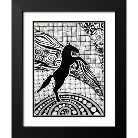 Horse Black Modern Wood Framed Art Print with Double Matting by Pearson, Debbie