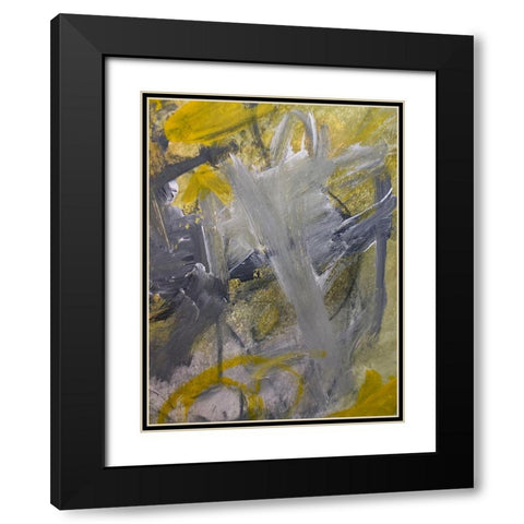 Lit Strokes 1 Black Modern Wood Framed Art Print with Double Matting by Spina, Phyllis