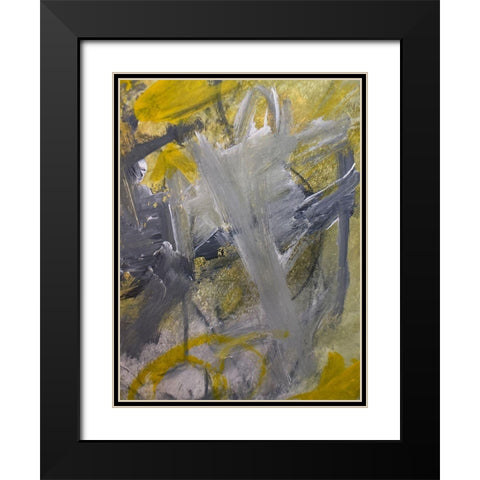 Lit Strokes 1 Black Modern Wood Framed Art Print with Double Matting by Spina, Phyllis