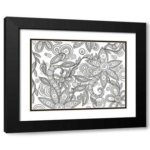 Jungle Flora 1 Less Black Modern Wood Framed Art Print with Double Matting by Varacek, Pam