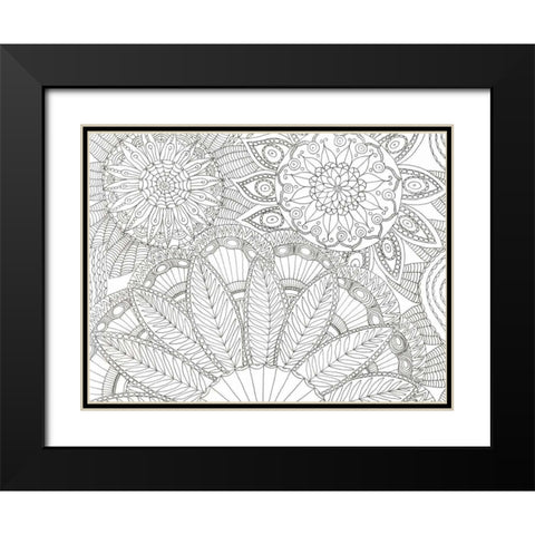 Jungle Flora 3 Less Black Modern Wood Framed Art Print with Double Matting by Varacek, Pam
