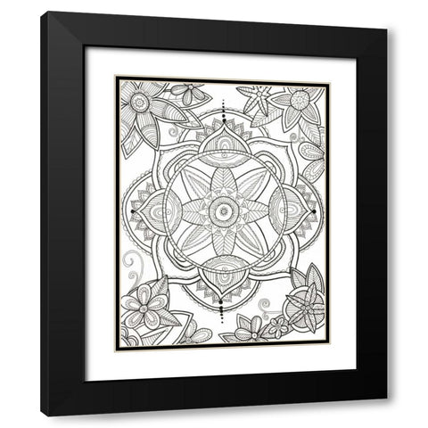 Floral Pond Black Modern Wood Framed Art Print with Double Matting by Varacek, Pam