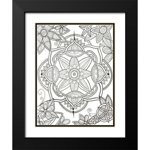 Floral Pond Black Modern Wood Framed Art Print with Double Matting by Varacek, Pam
