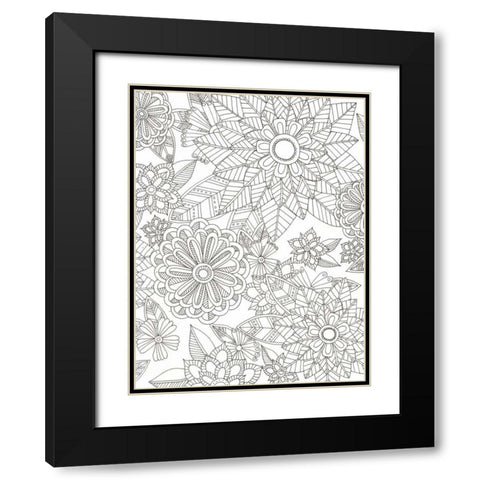 Floral Garden Black Modern Wood Framed Art Print with Double Matting by Varacek, Pam