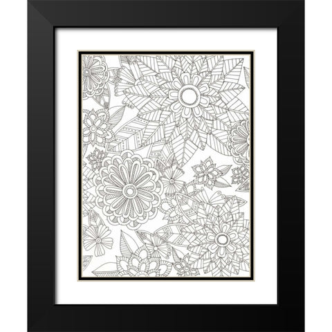 Floral Garden Black Modern Wood Framed Art Print with Double Matting by Varacek, Pam