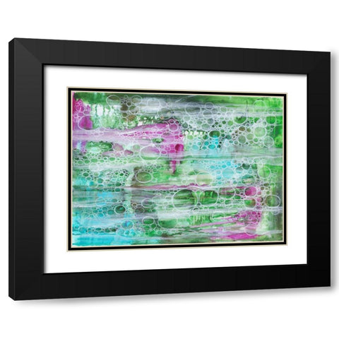Seasweed Bubbles Black Modern Wood Framed Art Print with Double Matting by Varacek, Pam