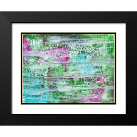 Seasweed Bubbles Black Modern Wood Framed Art Print with Double Matting by Varacek, Pam
