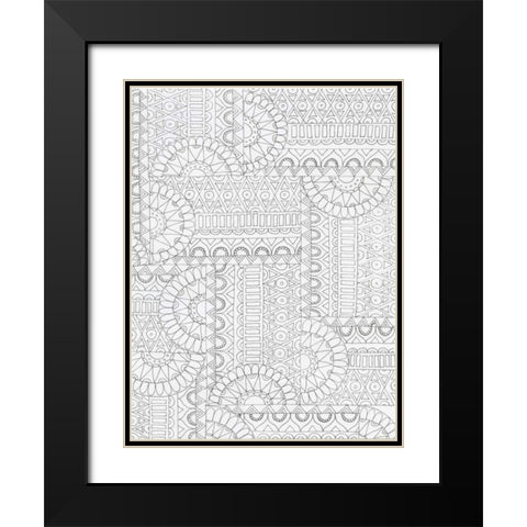 Geometric 2 Black Modern Wood Framed Art Print with Double Matting by Varacek, Pam