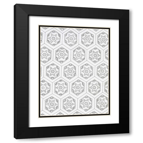 Geometric 3 Black Modern Wood Framed Art Print with Double Matting by Varacek, Pam