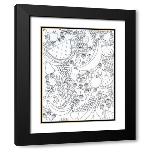 String Fruit Black Modern Wood Framed Art Print with Double Matting by Varacek, Pam