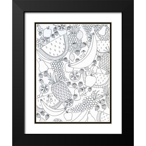 String Fruit Black Modern Wood Framed Art Print with Double Matting by Varacek, Pam