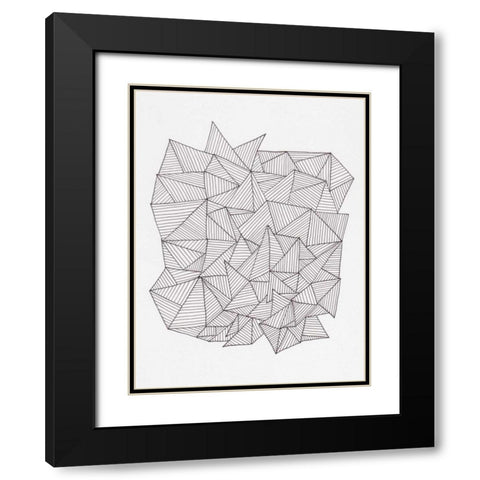 Triangle Jungle 1 Black Modern Wood Framed Art Print with Double Matting by Varacek, Pam