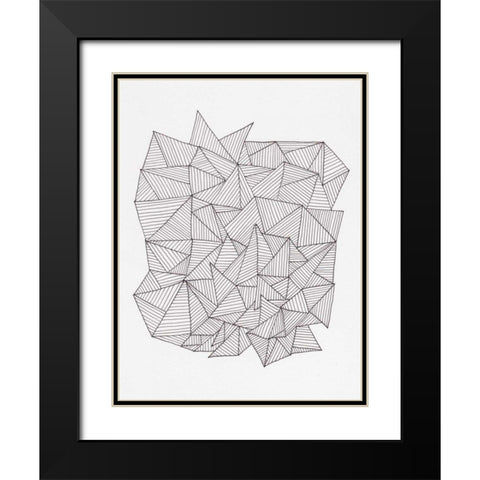 Triangle Jungle 1 Black Modern Wood Framed Art Print with Double Matting by Varacek, Pam