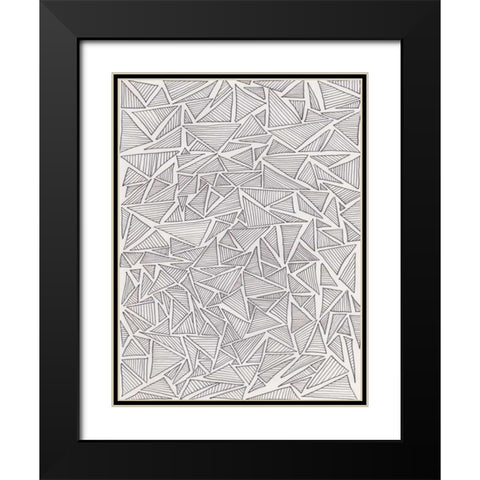 Triangle Jungle 2 Black Modern Wood Framed Art Print with Double Matting by Varacek, Pam