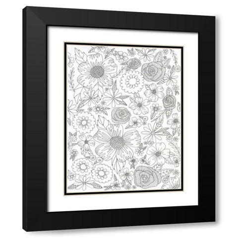 Flourish Descent Black Modern Wood Framed Art Print with Double Matting by Varacek, Pam