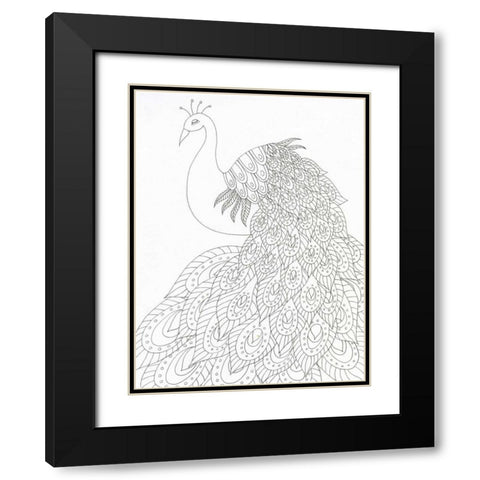 Peacock Queen Black Modern Wood Framed Art Print with Double Matting by Varacek, Pam