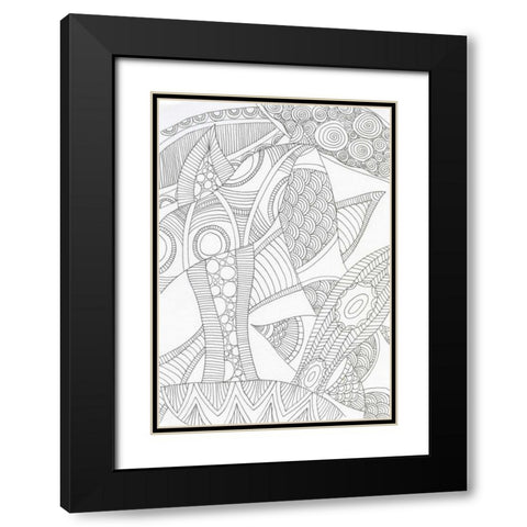 African Tango Black Modern Wood Framed Art Print with Double Matting by Varacek, Pam