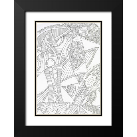 African Tango Black Modern Wood Framed Art Print with Double Matting by Varacek, Pam