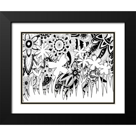 Mozaic Silhouette Black Modern Wood Framed Art Print with Double Matting by Varacek, Pam