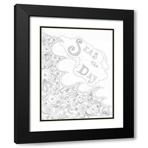 Seas the Day Black Modern Wood Framed Art Print with Double Matting by Varacek, Pam