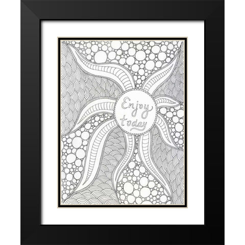 Enjoy Today Black Modern Wood Framed Art Print with Double Matting by Varacek, Pam