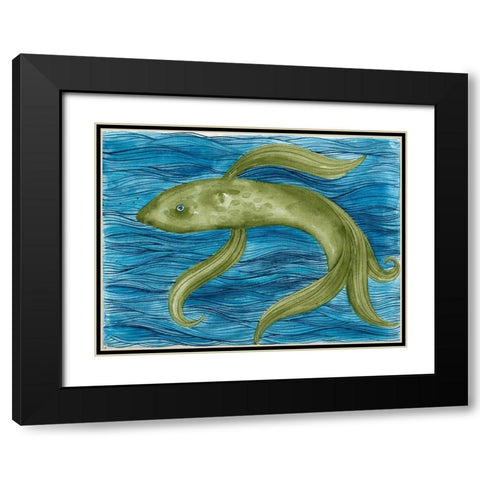 Aquatic Dance Black Modern Wood Framed Art Print with Double Matting by Varacek, Pam