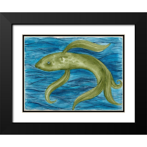 Aquatic Dance Black Modern Wood Framed Art Print with Double Matting by Varacek, Pam