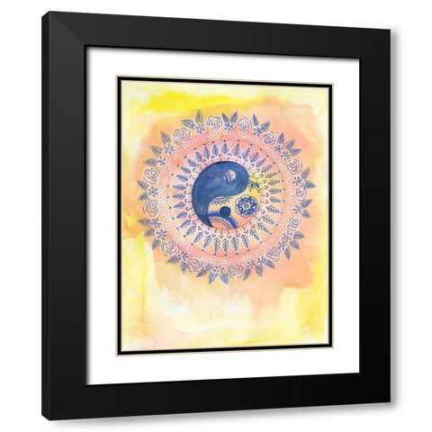 Sunny Ying Yang Black Modern Wood Framed Art Print with Double Matting by Varacek, Pam