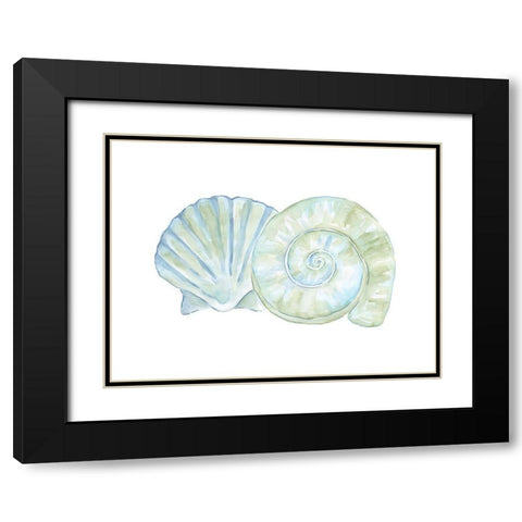 Hugging Shells Black Modern Wood Framed Art Print with Double Matting by Varacek, Pam