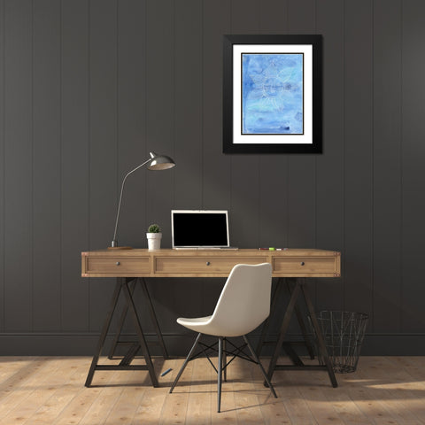Floral Night Shine Black Modern Wood Framed Art Print with Double Matting by Varacek, Pam