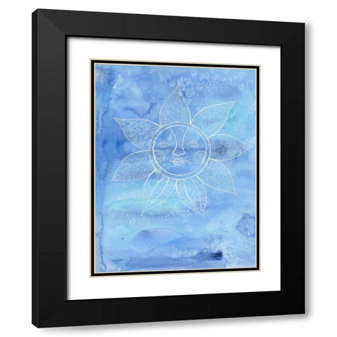 Floral Night Shine Black Modern Wood Framed Art Print with Double Matting by Varacek, Pam