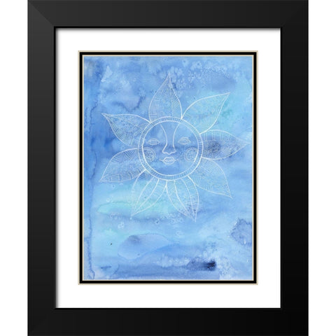 Floral Night Shine Black Modern Wood Framed Art Print with Double Matting by Varacek, Pam