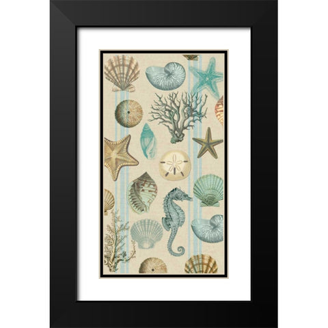 Beach Comber Cream Black Modern Wood Framed Art Print with Double Matting by Lula Bijoux and Company