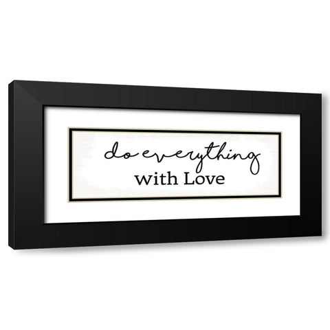 With Love Black Modern Wood Framed Art Print with Double Matting by Lula Bijoux And Company