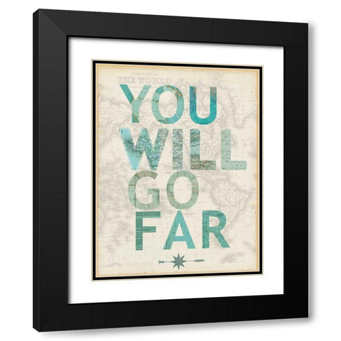 You will go far Black Modern Wood Framed Art Print with Double Matting by Lula Bijoux and Company