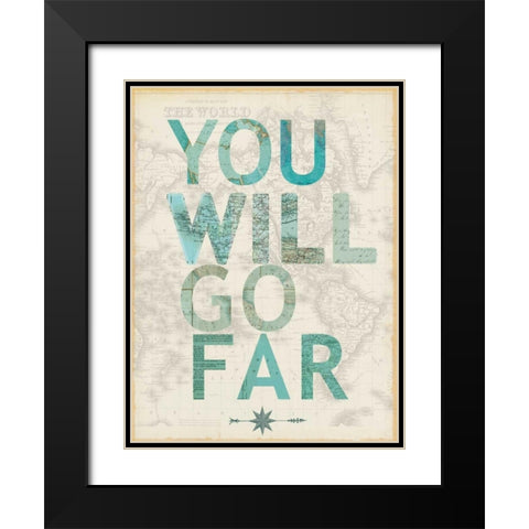 You will go far Black Modern Wood Framed Art Print with Double Matting by Lula Bijoux and Company