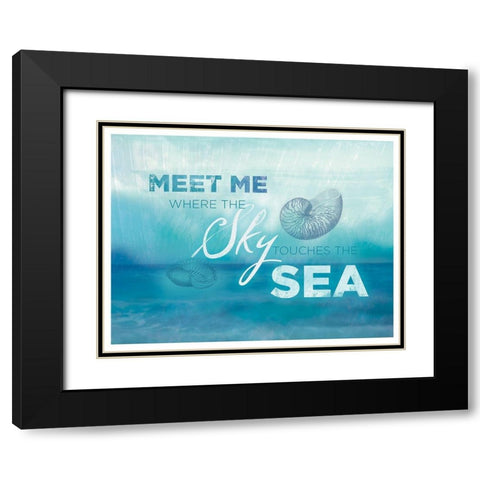 Watercolor Coast 1 Black Modern Wood Framed Art Print with Double Matting by Allen, Candace
