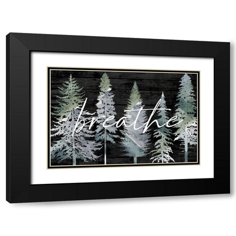 Breathe Black Modern Wood Framed Art Print with Double Matting by Lula Bijoux and Company