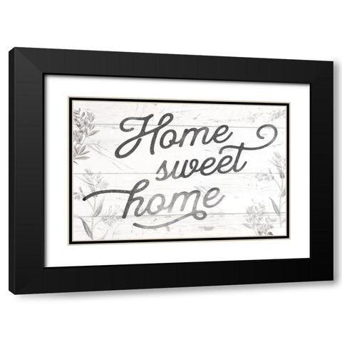 Home Sweet Home Black Modern Wood Framed Art Print with Double Matting by Lula Bijoux and Company
