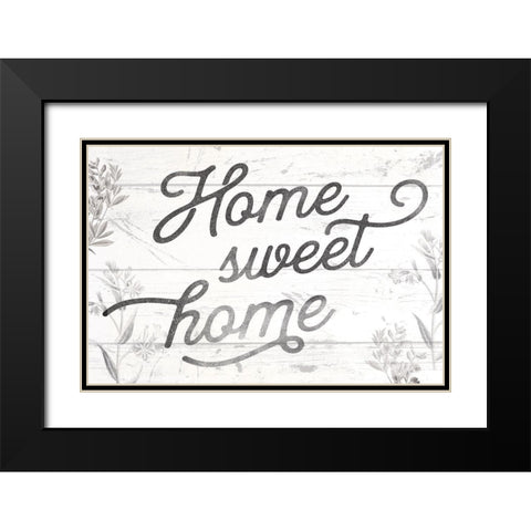 Home Sweet Home Black Modern Wood Framed Art Print with Double Matting by Lula Bijoux and Company