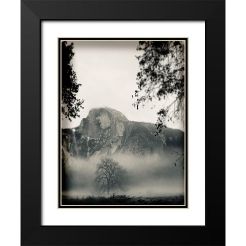 Mistty Mountains Black Modern Wood Framed Art Print with Double Matting by Lula Bijoux and Company