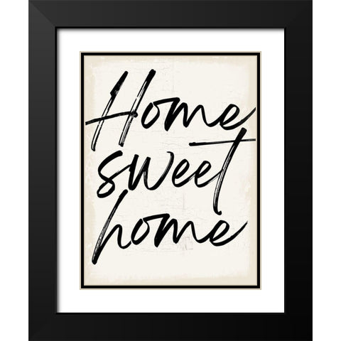 Home Sweet Home Black Modern Wood Framed Art Print with Double Matting by Lula Bijoux and Company