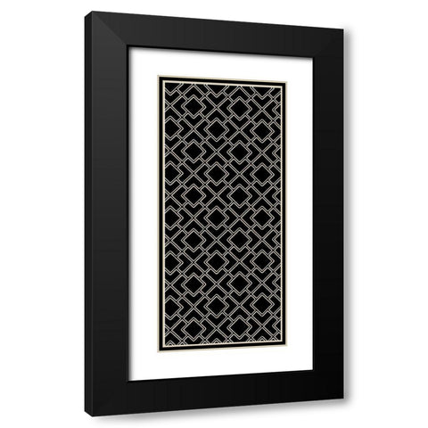 Geo Black and Gold 1 Black Modern Wood Framed Art Print with Double Matting by Allen, Candace