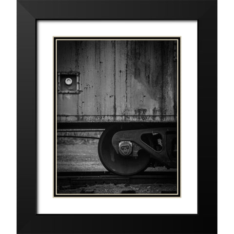 Side Train Black Modern Wood Framed Art Print with Double Matting by Taylor, Glenn