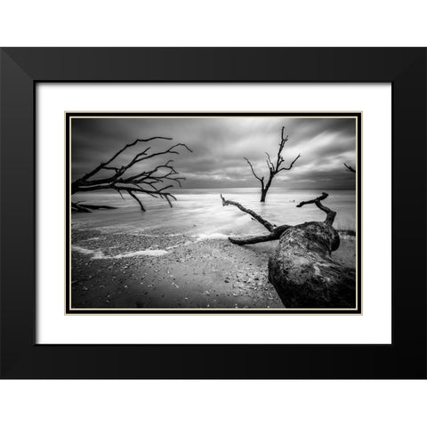 Mercurial Drift Black Modern Wood Framed Art Print with Double Matting by Taylor, Glenn