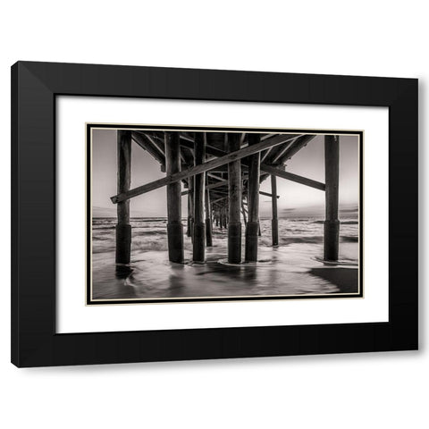 Beneath The Pier Black Modern Wood Framed Art Print with Double Matting by Taylor, Glenn