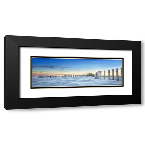 Fenced In Sunset Black Modern Wood Framed Art Print with Double Matting by Rowland, Joseph