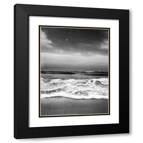 Drama Wave Curl Black Modern Wood Framed Art Print with Double Matting by Rowland, Joseph