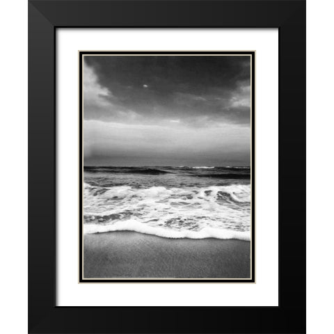 Drama Wave Curl Black Modern Wood Framed Art Print with Double Matting by Rowland, Joseph