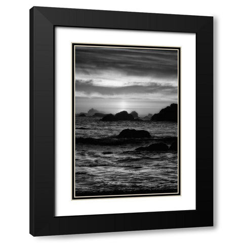 Sunset II Black Modern Wood Framed Art Print with Double Matting by Rowland, Joseph